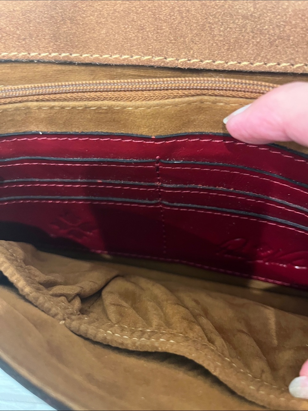 Patricia Nash Leather Crossbody Bag-Cherry Red-Gorgeous!!! - Picture 7 of 15